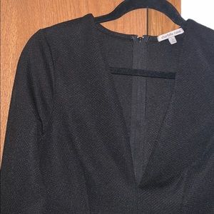 Charlotte Russe black deep V long sleeve romper